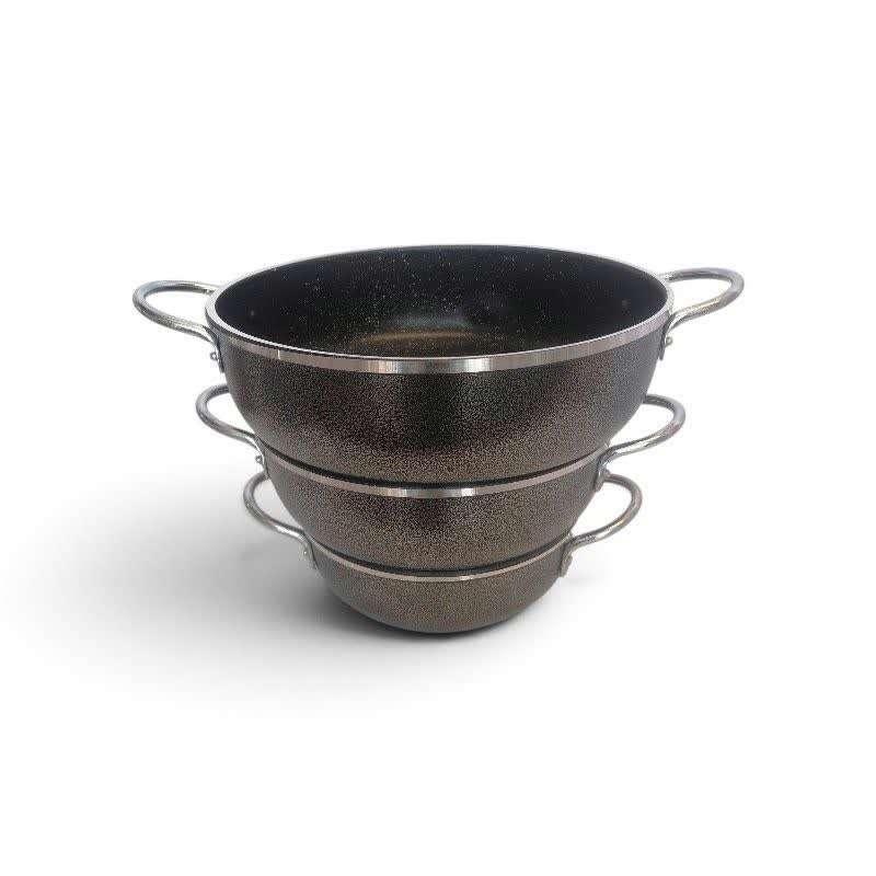 سرویس 3 تابه گرانیت دو دسته کروم